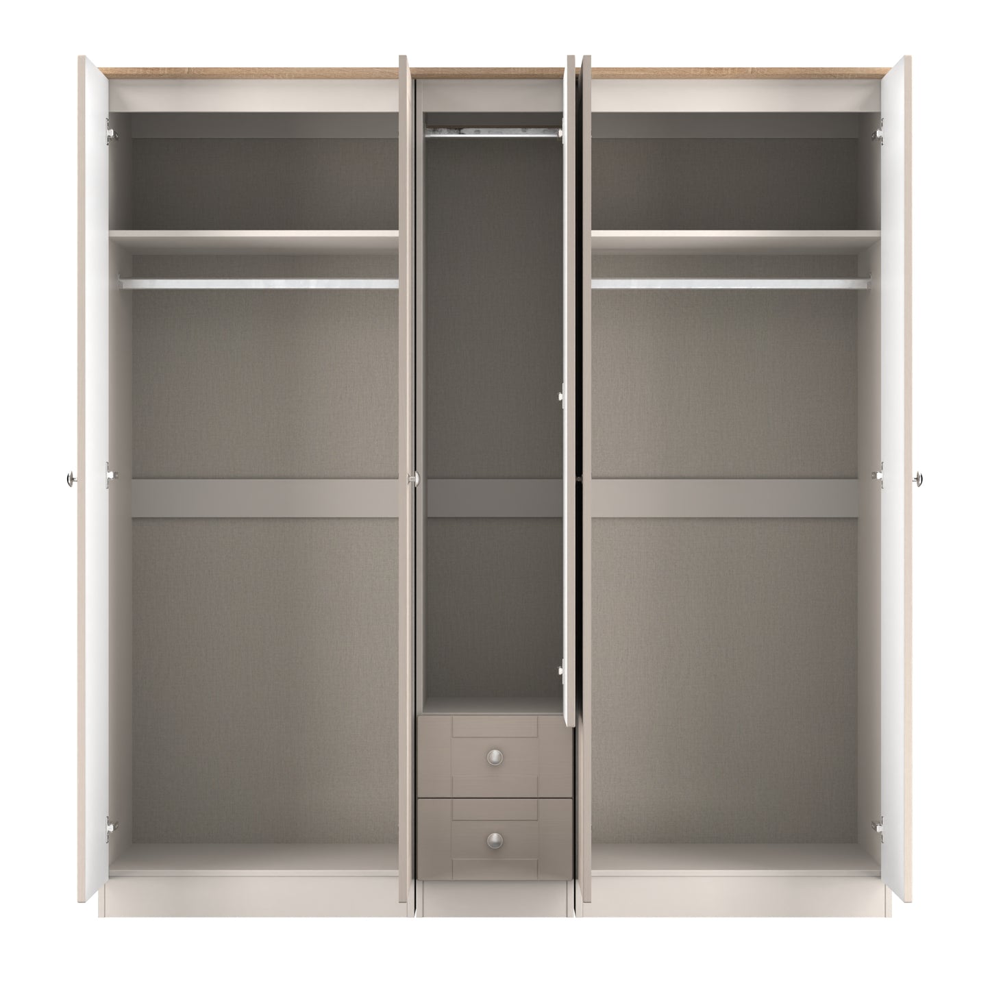 Sussex Tall 5 Door 2 Drawer Mirror Robe