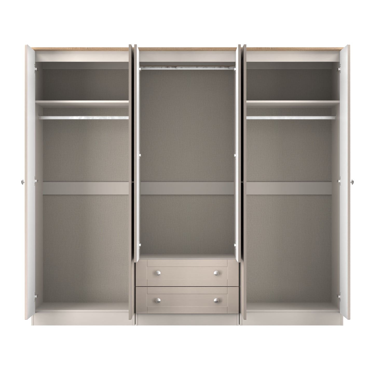 Sussex Tall 6 Door 2 Drawer Mirror Robe