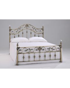 Elizabeth Brass Bed with Crystal Corners (4'6)