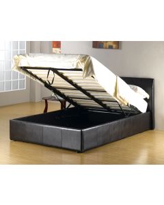 Fusion PU Leather Storage Bed Black / Brown / White  - (5')