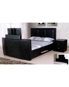 Galactic PU Leather TV Bed Black / Brown  - (5')