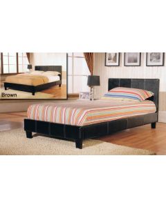 Haven PU Leather Bed Black / Brown - (5')