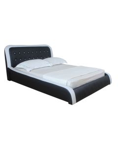 Heston PU Leather Bed Black / White  - (4'6")