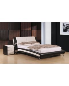 Holborn PU Leather Bed Black / White  - (5')