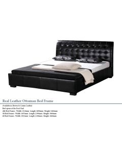 Real Leather Ottoman Bed 