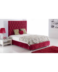 Low End Upholstered Bed (Crushed Velvet) (4'6'')
