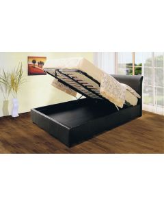 Savona PU Leather Storage Bed Black / Brown  - (4'6")