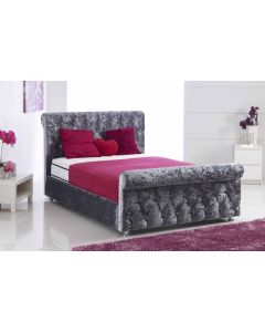 Sleigh Upholstered Bed (Crushed Velvet) (5'')