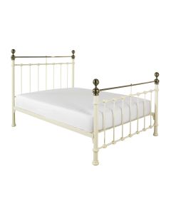 York Cream Bed with Brass Trim Bed (4'6")