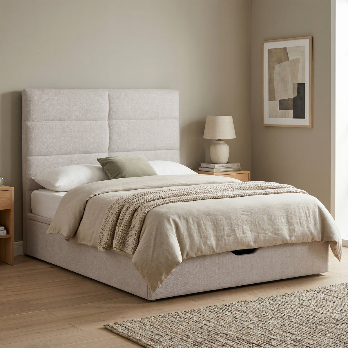 Jessica Storage Bed - Beige