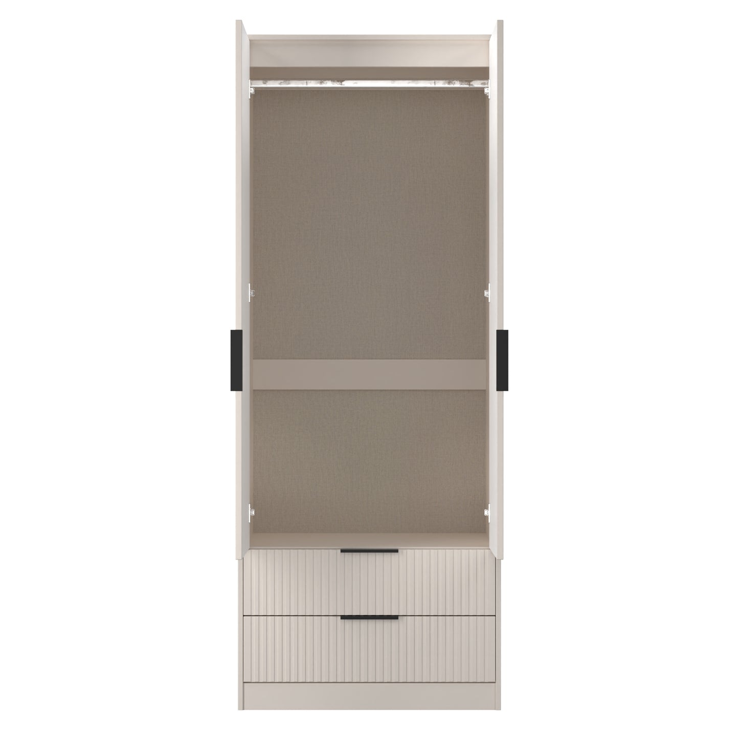 Fluted 2 Drawer Wardrobe
