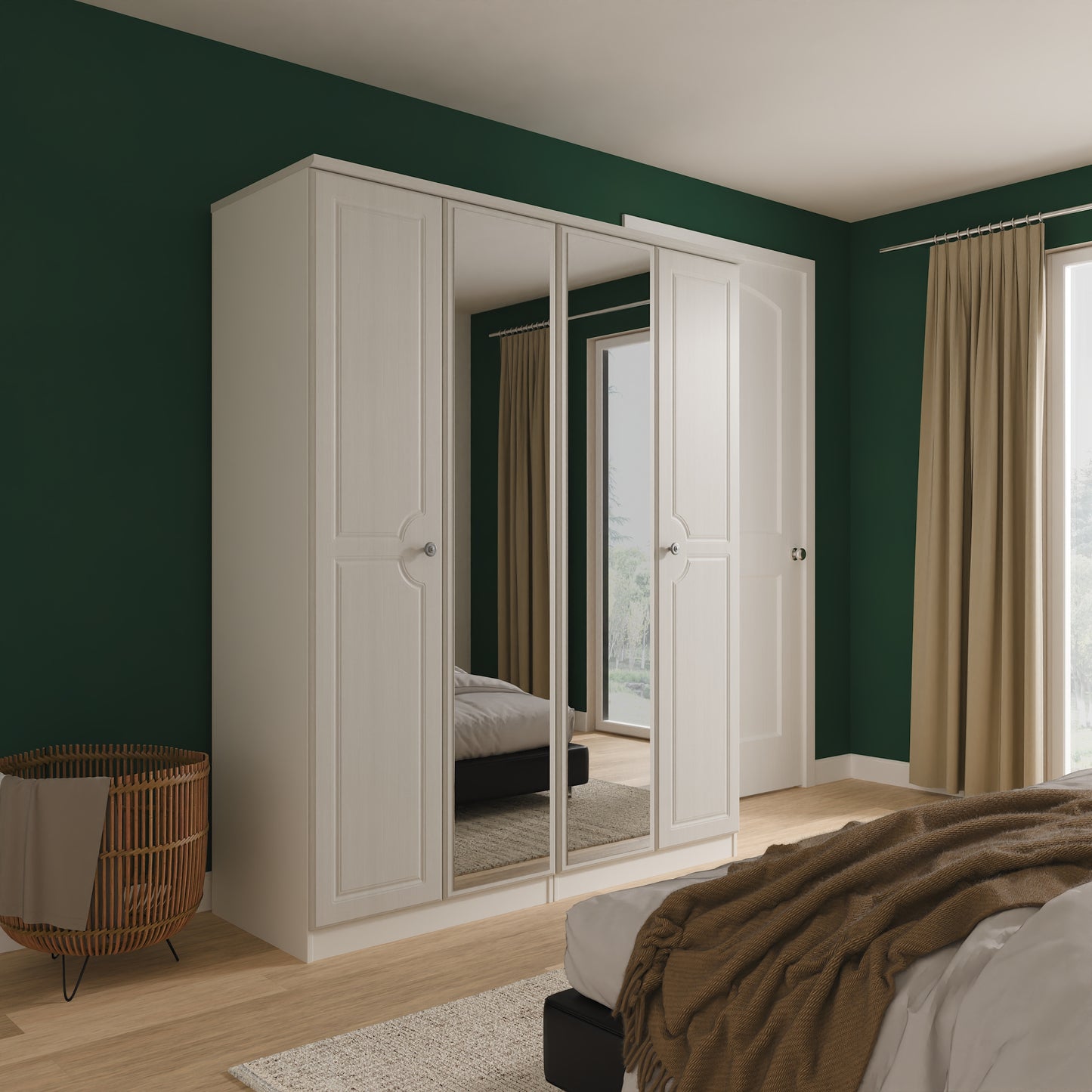 Pembroke 4 Door 2 Mirror Wardrobe